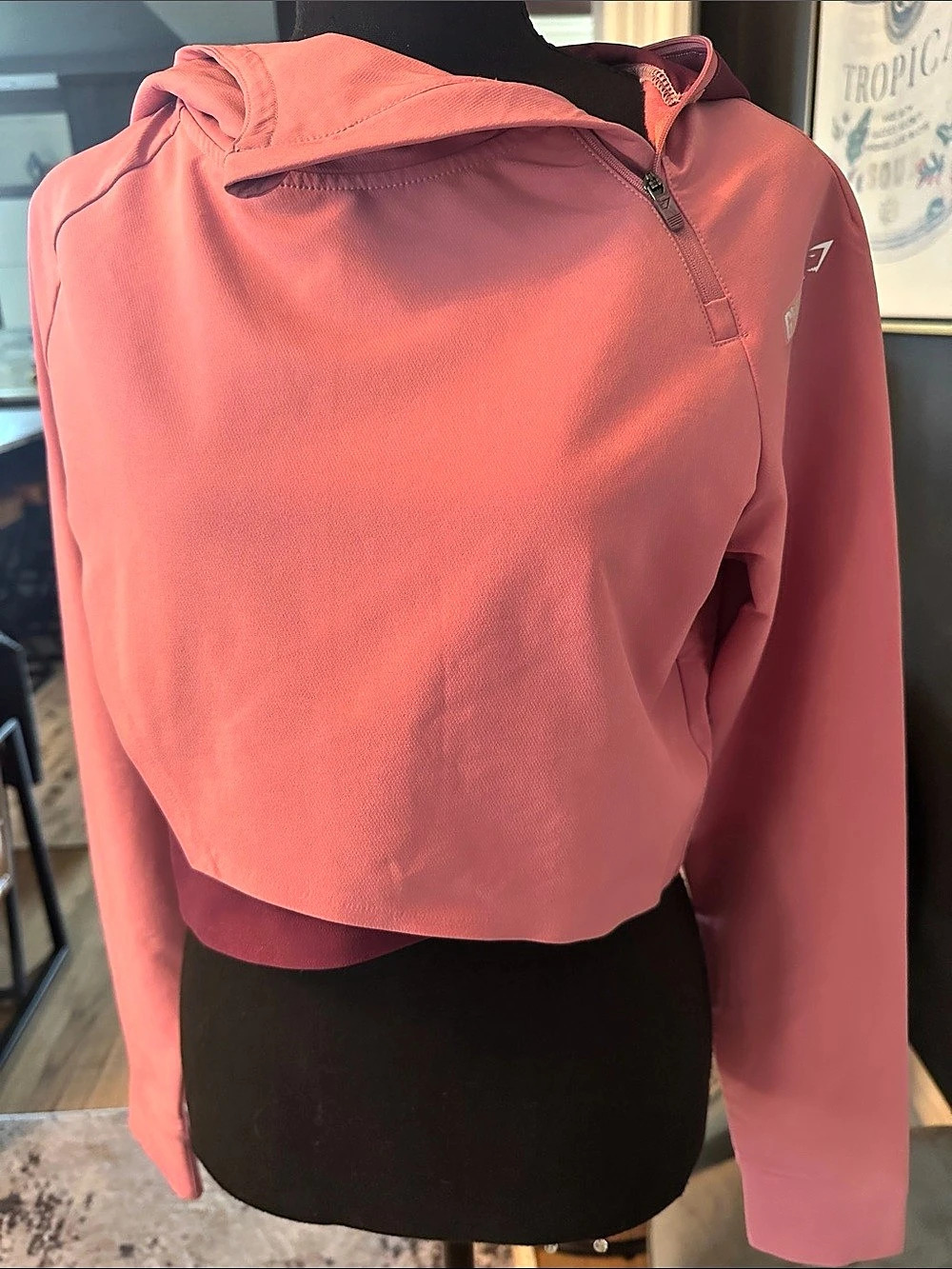 Gymshark GS Power Crop Zip Hoodie in Pink & Purple Small NWT